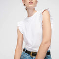 Ruffle Paulette Tank White - Nation LTD - COLOR GAME