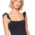 Ruffle Strap Top Black - Susana Monaco - Color Game