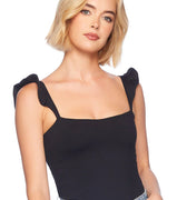 Ruffle Strap Top Black - Susana Monaco - Color Game