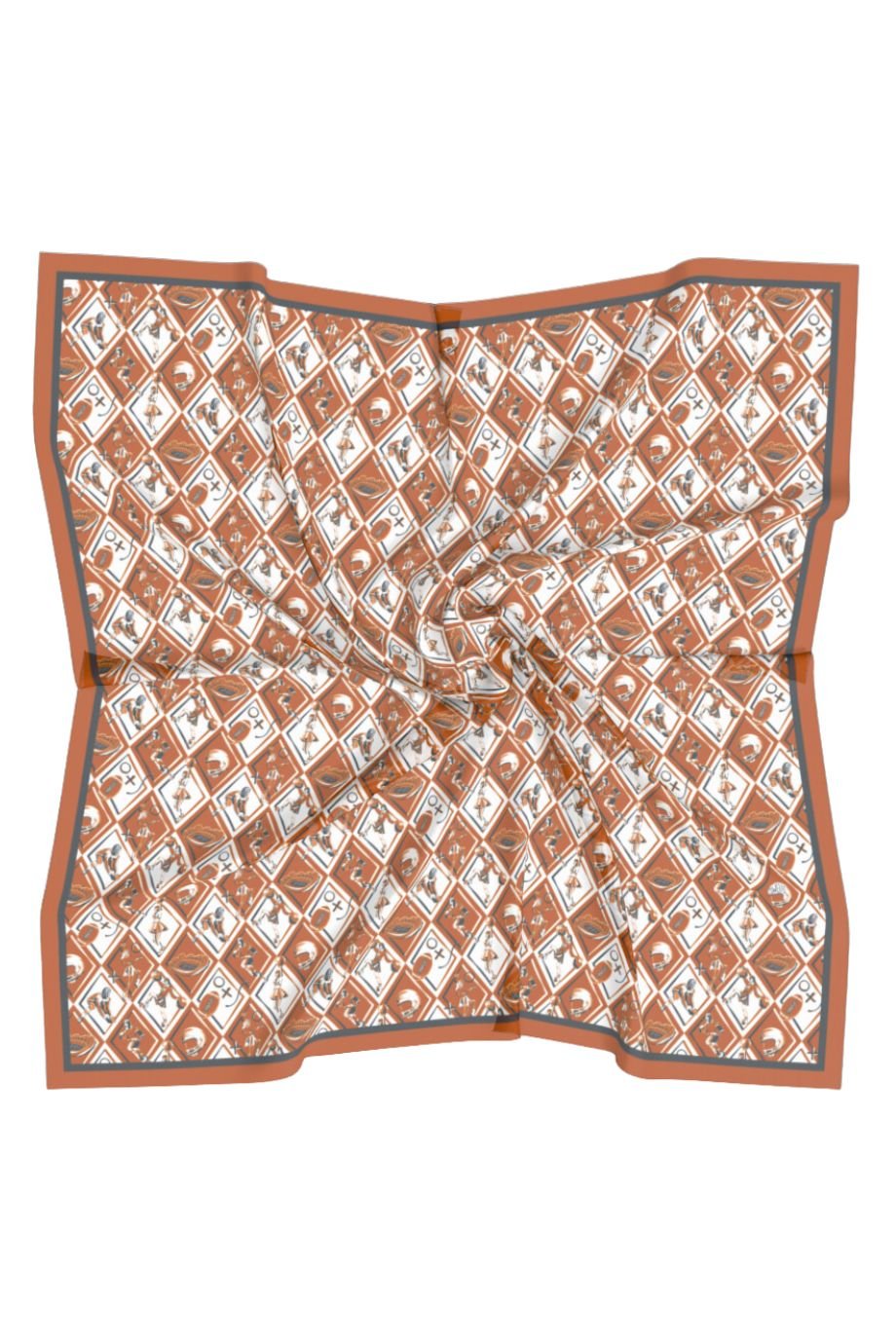 Rust + Grey Checkerboard Gameday Scarf - Swells - COLOR GAME