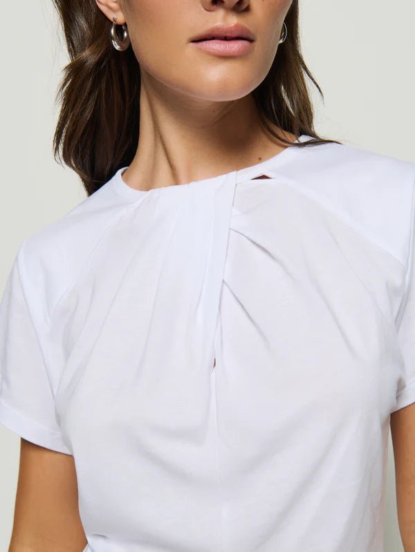 Salonie White Pleated Tee - Nation LTD - COLOR GAME