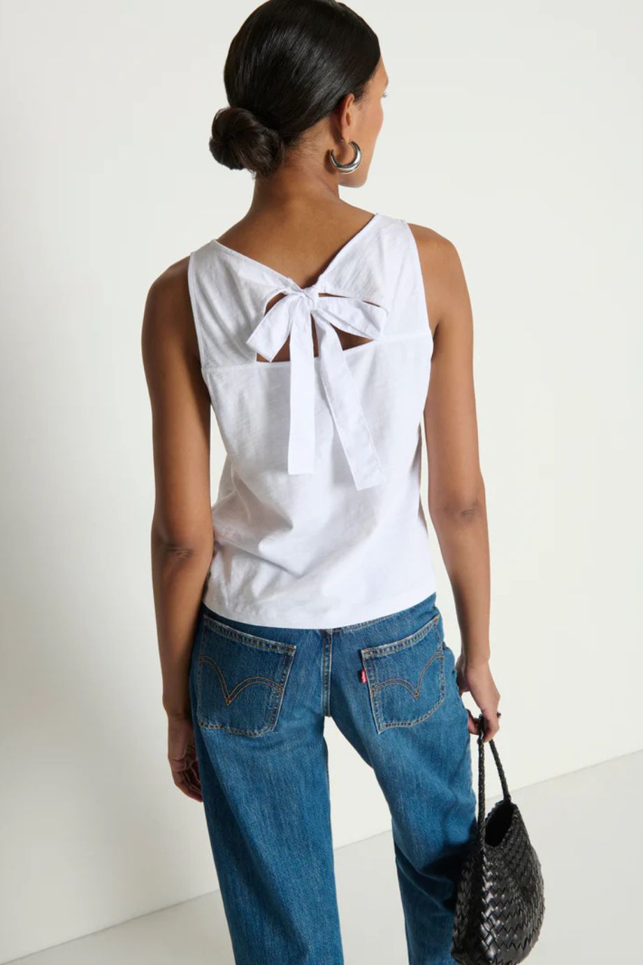 Sammi Tie Back Tank – Optic White - Nation Los Angeles - COLOR GAME