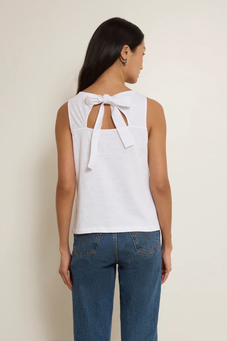 Sammi Tie Back Tank – Optic White - Nation Los Angeles - COLOR GAME