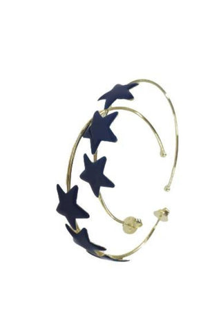 Save Resin Silvina Star Hoops- Navy - Sheila Fajl - Color Game