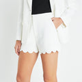 Scallop Hem Shorts Cream - English Factory - COLOR GAME