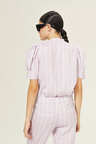 Scallop Linen Shirt Lilac Love - Lanhtropy - Color Game