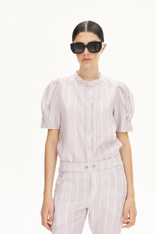 Scallop Linen Shirt Lilac Love - Lanhtropy - Color Game