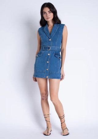 Selena Denim Mini Dress - Karina Grimaldi - COLOR GAME