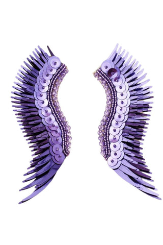 Sequin Madeline Earrings Dark Purple Metallic - Mignonne Gavigan - COLOR GAME