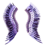 Sequin Madeline Earrings Dark Purple Metallic - Mignonne Gavigan - COLOR GAME