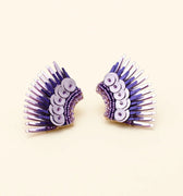 Sequin Mini Madeline Earrings Metallic Lilac - Mignonne Gavigan - COLOR GAME