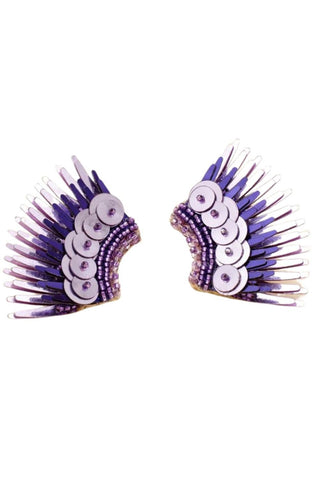 Sequin Mini Madeline Earrings Metallic Lilac - Mignonne Gavigan - COLOR GAME