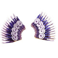 Sequin Mini Madeline Earrings Metallic Lilac - Mignonne Gavigan - COLOR GAME