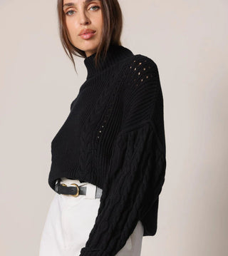 Serah Black Turtleneck Sweater - Cleobella - COLOR GAME