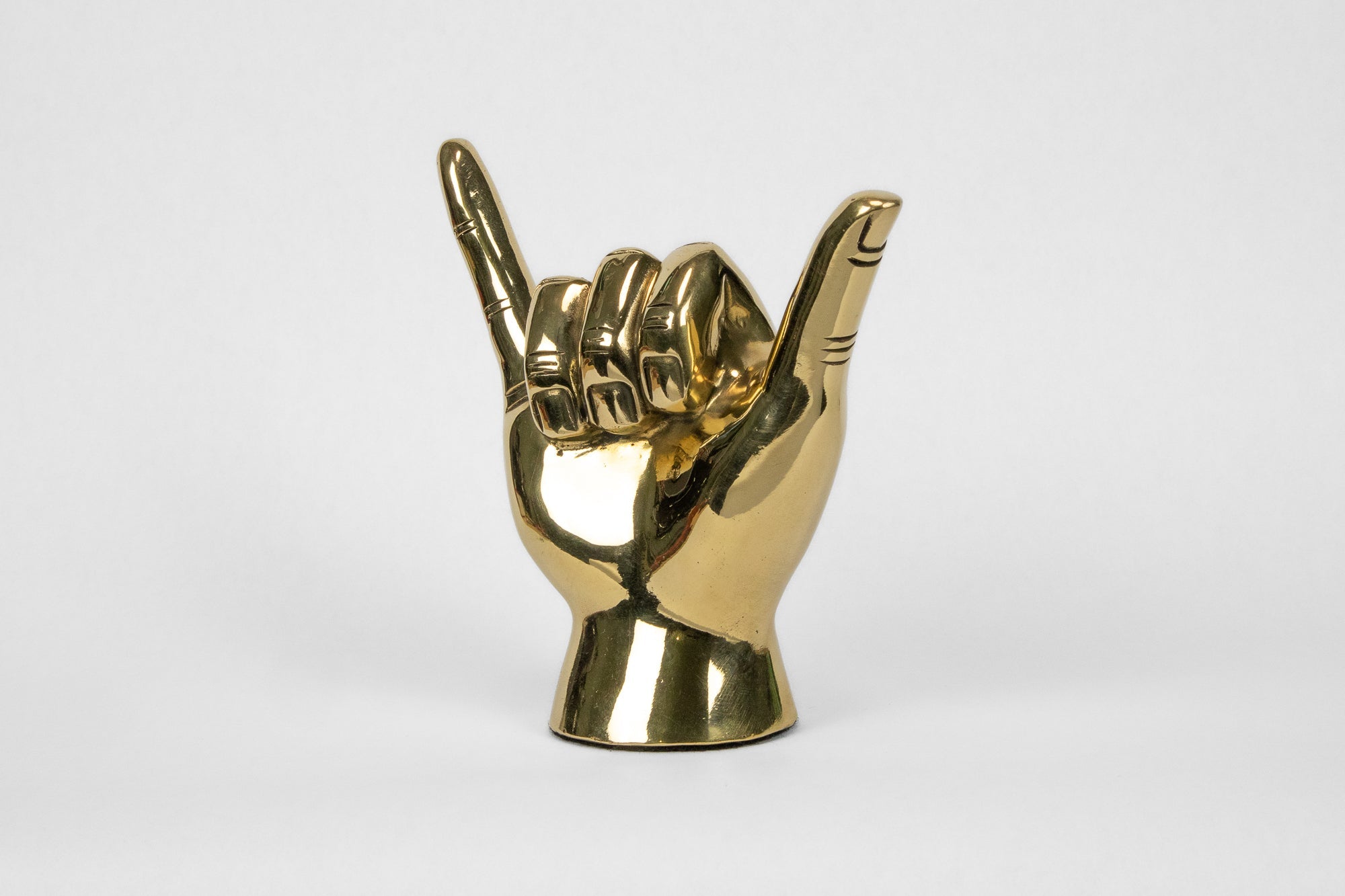 Shaka or Roadrunner or "Birds Up" Hand Sign Sculpture in Brass - Prize - COLOR GAME
