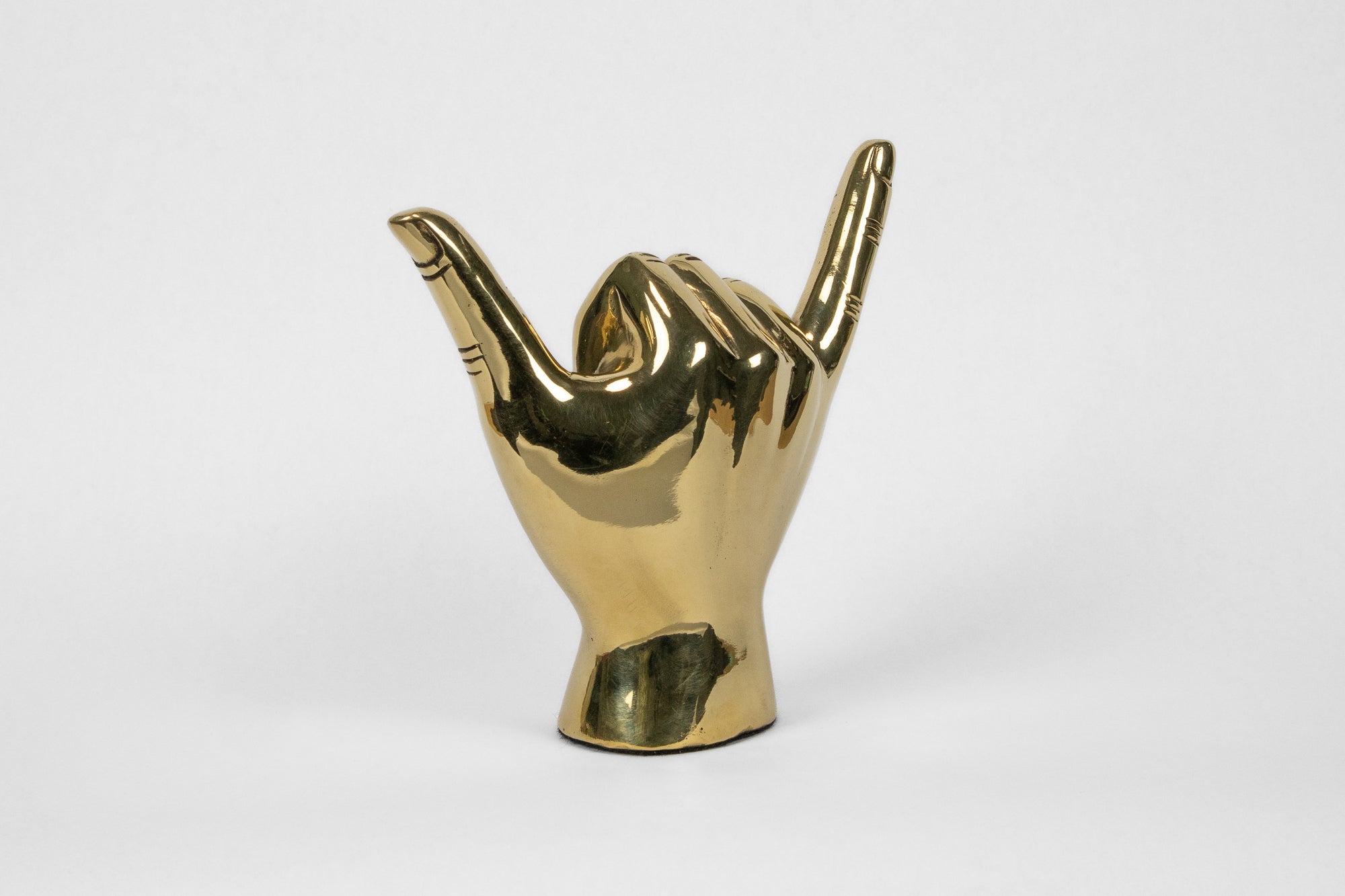 Shaka or Roadrunner or "Birds Up" Hand Sign Sculpture in Brass - Prize - COLOR GAME