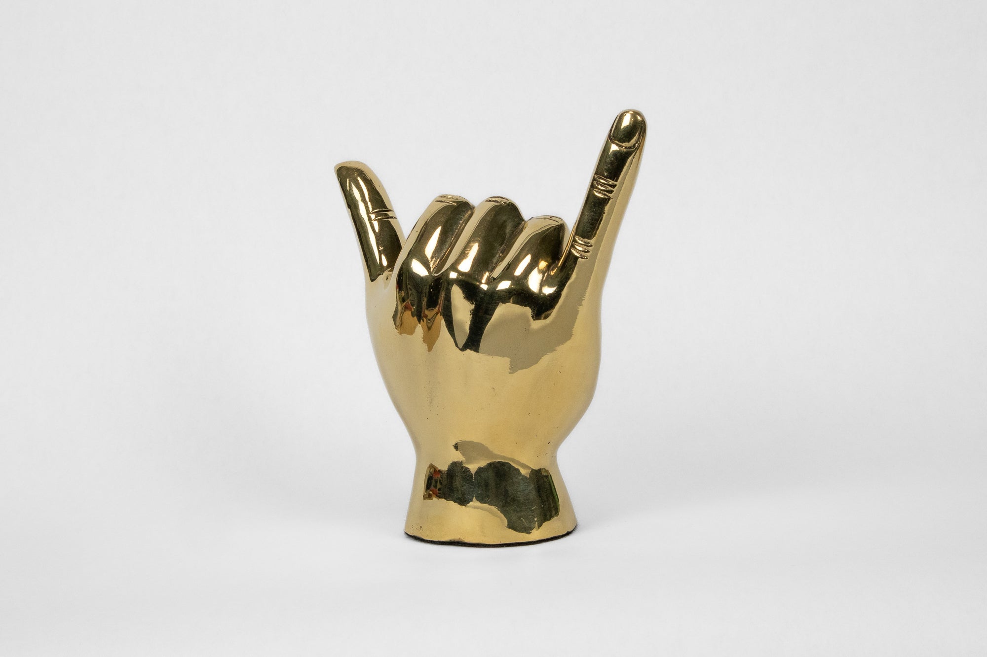 Shaka or Roadrunner or "Birds Up" Hand Sign Sculpture in Brass - Prize - COLOR GAME