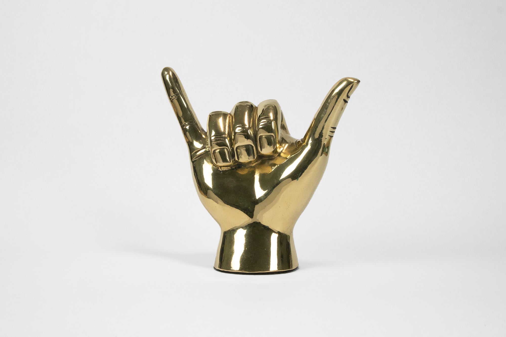 Shaka or Roadrunner or "Birds Up" Hand Sign Sculpture in Brass - Prize - COLOR GAME