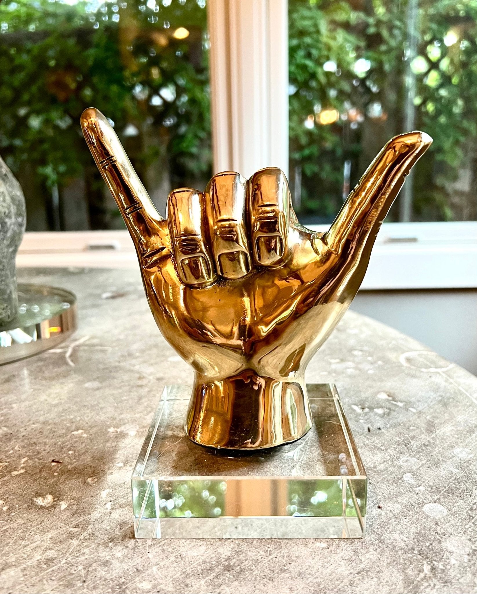Shaka or Roadrunner or "Birds Up" Hand Sign Sculpture in Brass - Prize - COLOR GAME
