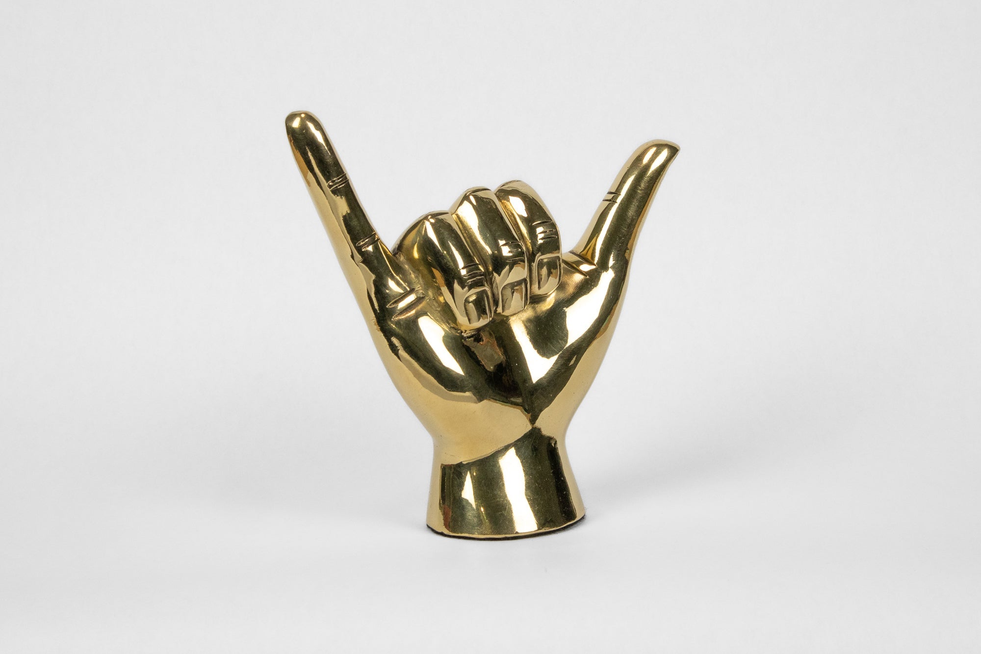 Shaka or Roadrunner or "Birds Up" Hand Sign Sculpture in Brass - Prize - COLOR GAME