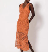 Shelby Crochet Midi Dress Apricot Brandy - Cleobella - COLOR GAME