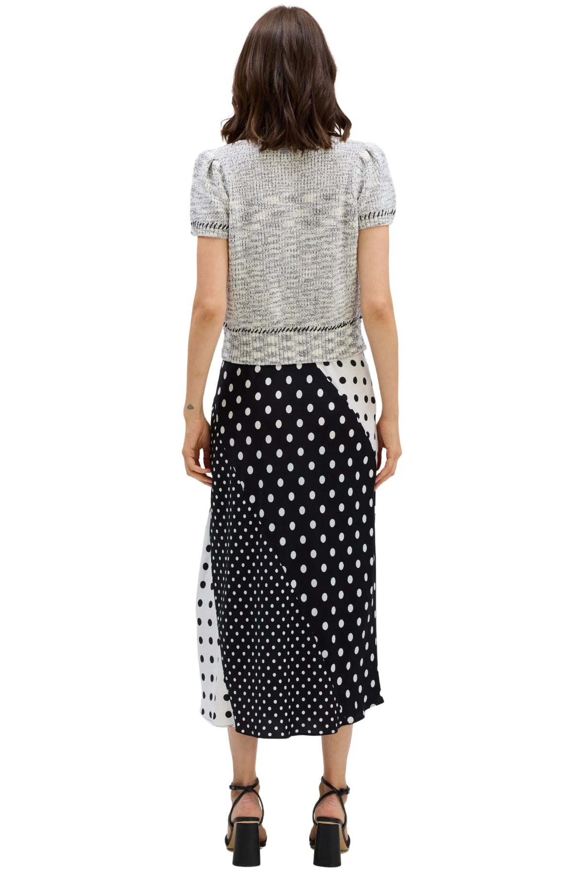 Short Sleeve Gia Cardigan White / Black - Allison New York - COLOR GAME