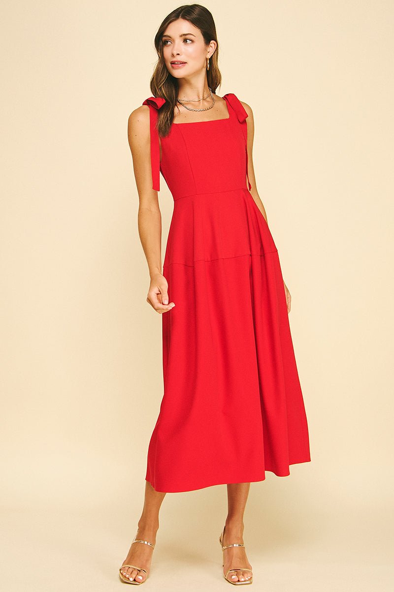 Solene Bow Detail Midi Dress - Pinch - COLOR GAME