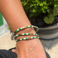 Stadium Stack Bracelets Green + White - Glitter & Gold - COLOR GAME