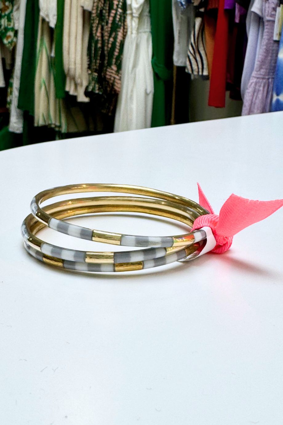 Stadium Stack Bracelets Grey + White - Glitter & Gold - COLOR GAME