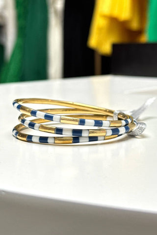 Stadium Stack Bracelets Navy + White - Glitter & Gold - COLOR GAME