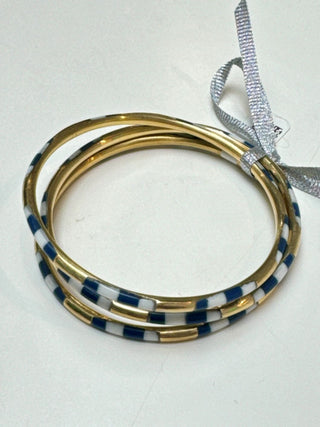 Stadium Stack Bracelets Navy + White - Glitter & Gold - COLOR GAME