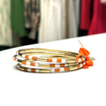 Stadium Stack Bracelets Orange + White - Glitter & Gold - COLOR GAME