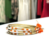 Stadium Stack Bracelets Orange + White - Glitter & Gold - COLOR GAME