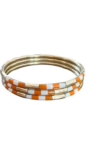 Stadium Stack Bracelets Orange + White - Glitter & Gold - COLOR GAME