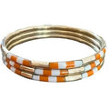 Stadium Stack Bracelets Orange + White - Glitter & Gold - COLOR GAME