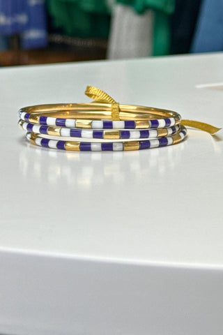 Stadium Stack Bracelets Purple + White - Glitter & Gold - Color Game