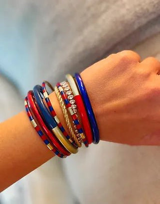 Stadium Stack Bracelets Red + Blue - Glitter & Gold - Color Game