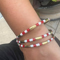 Stadium Stack Bracelets Red + White - Glitter & Gold - COLOR GAME