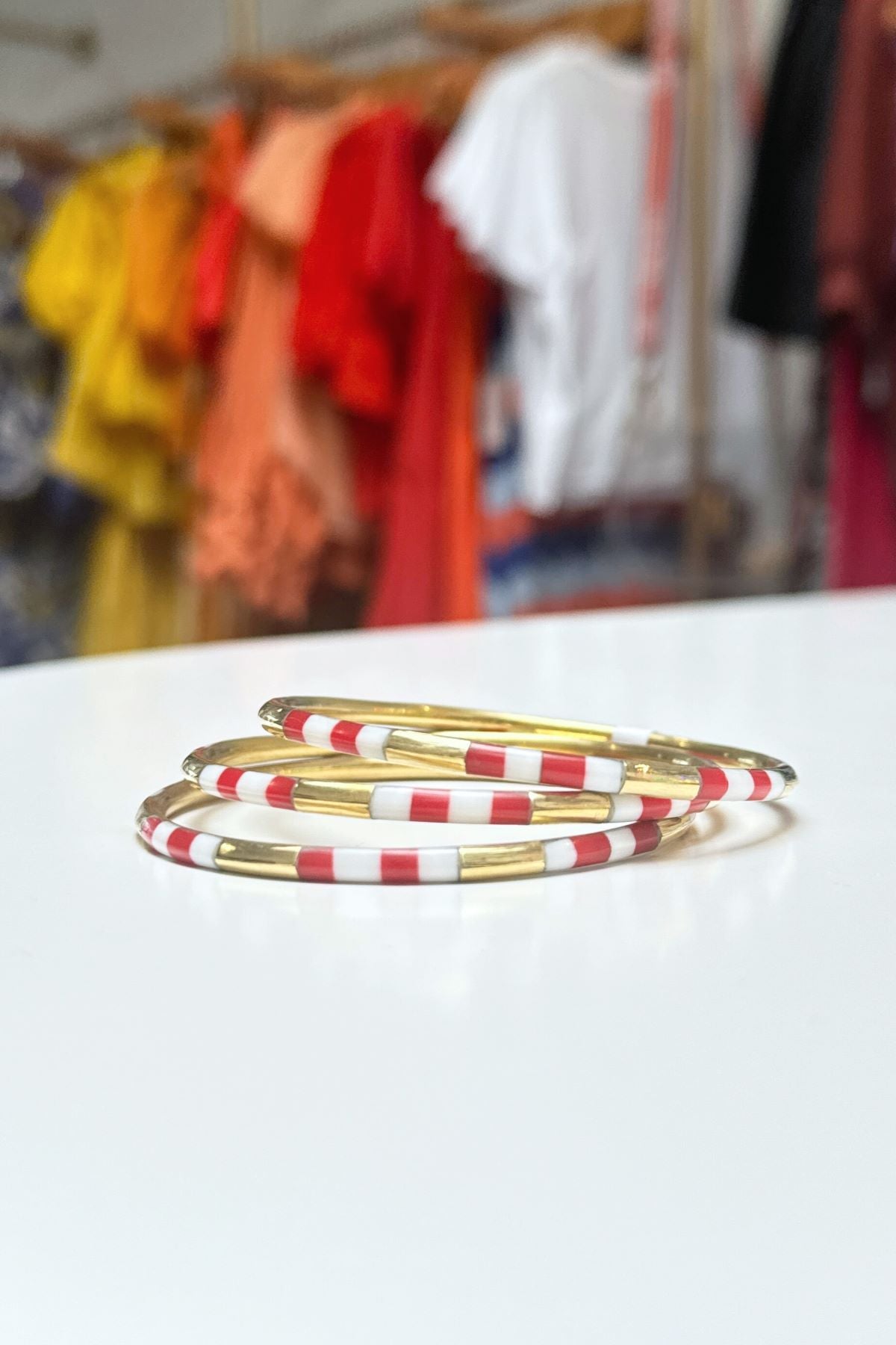 Stadium Stack Bracelets Red + White - Glitter & Gold - COLOR GAME