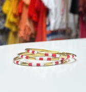 Stadium Stack Bracelets Red + White - Glitter & Gold - COLOR GAME