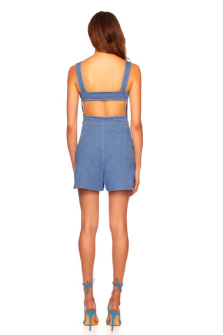 Stretch Denim Apron Romper - Susana Monaco - Color Game