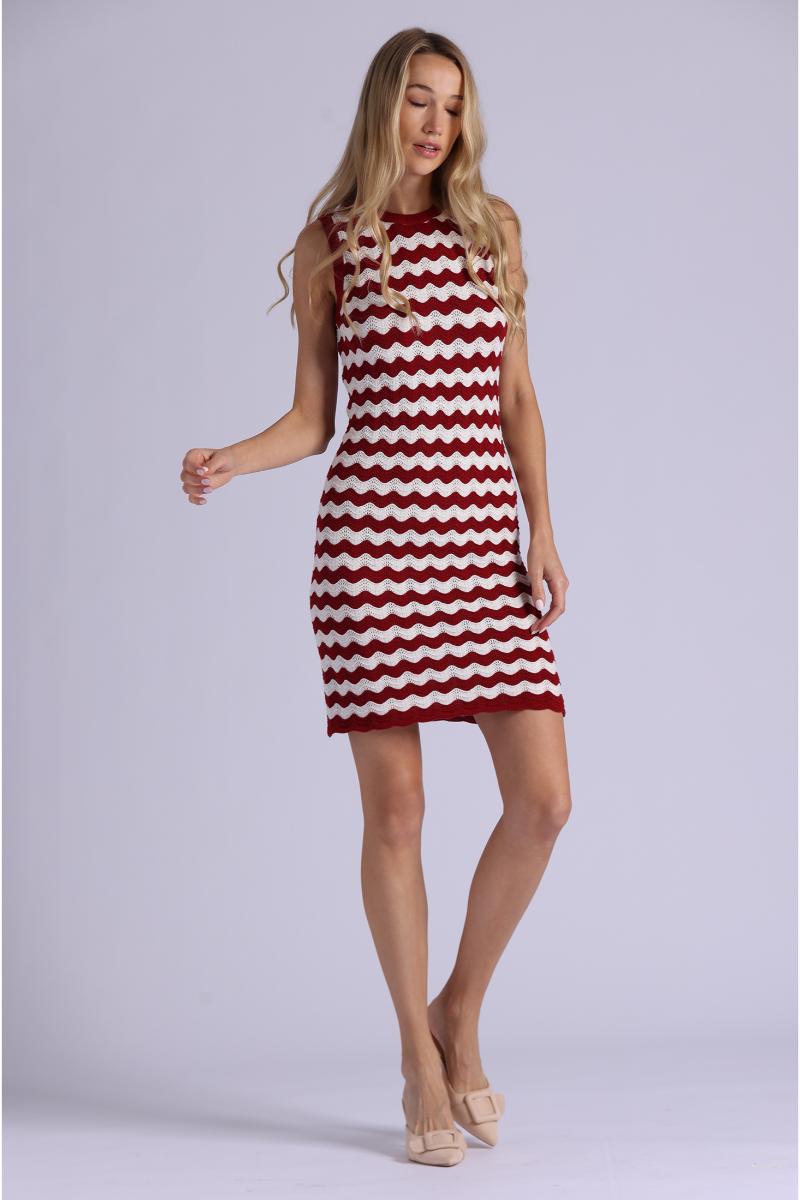 Stripe Scallop Tank Dress Spice - Minnie Rose - COLOR GAME