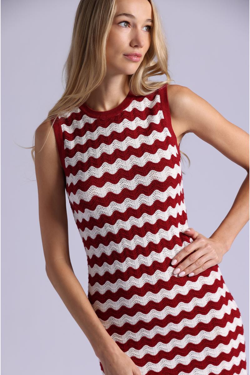 Stripe Scallop Tank Dress Spice - Minnie Rose - COLOR GAME