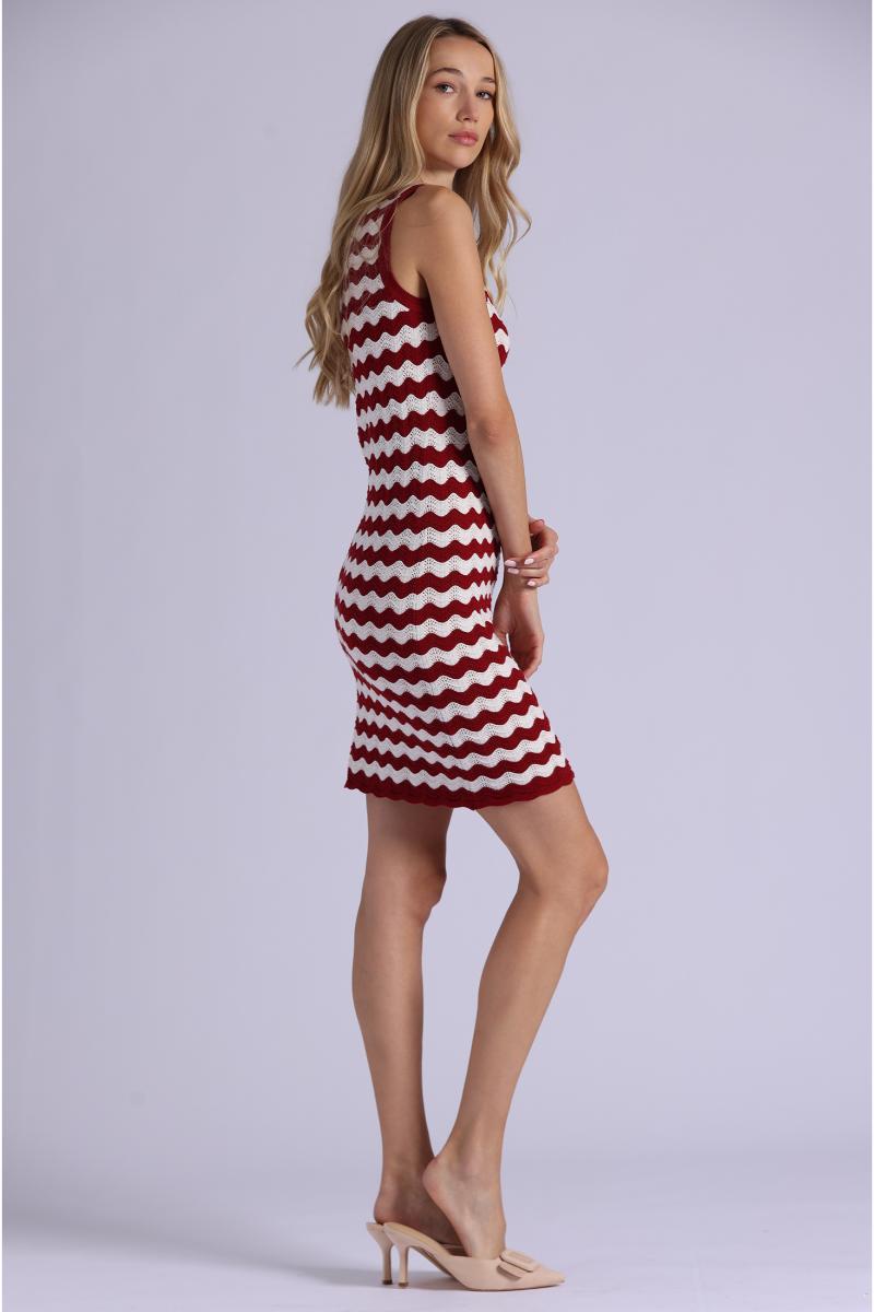 Stripe Scallop Tank Dress Spice - Minnie Rose - COLOR GAME