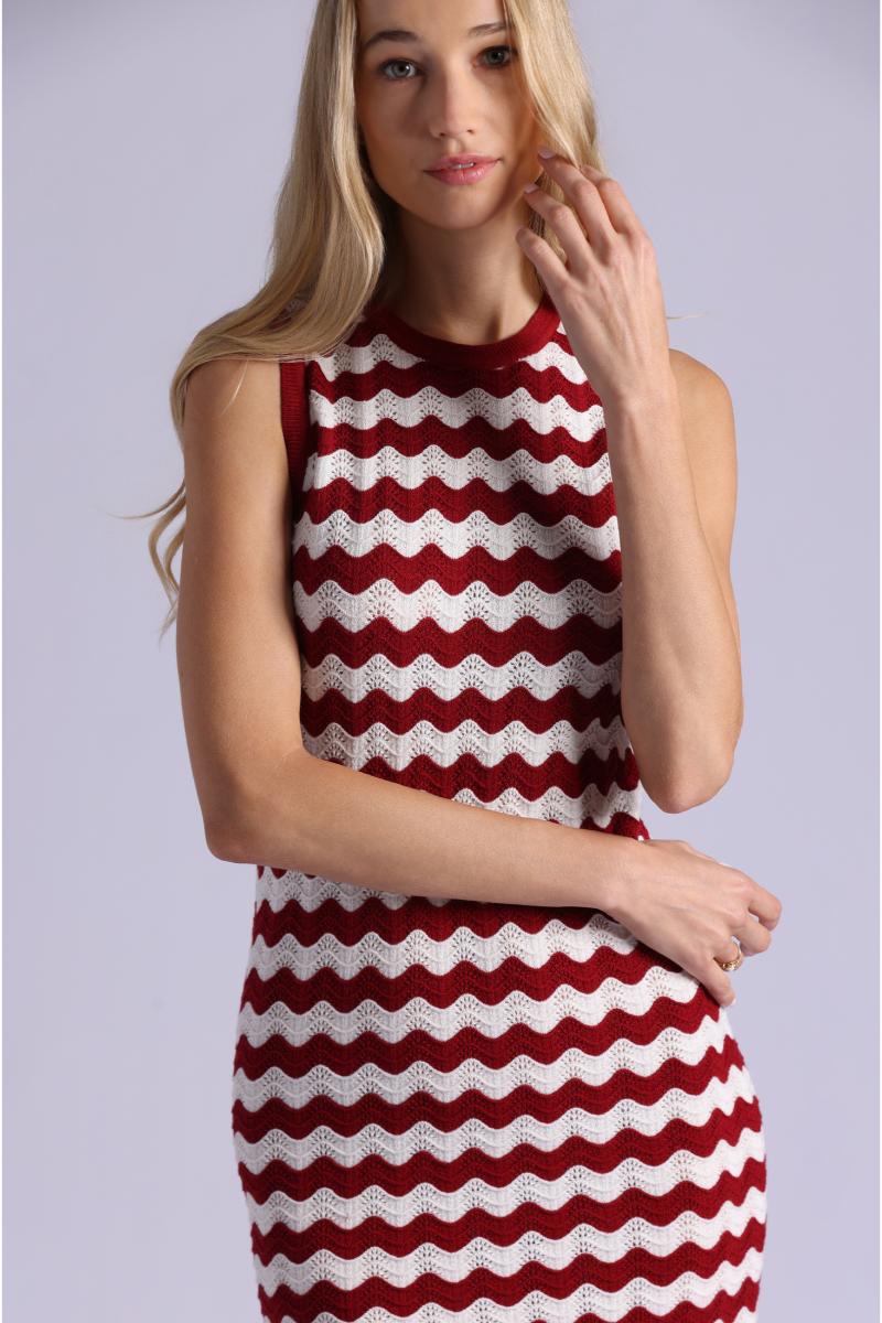 Stripe Scallop Tank Dress Spice - Minnie Rose - COLOR GAME