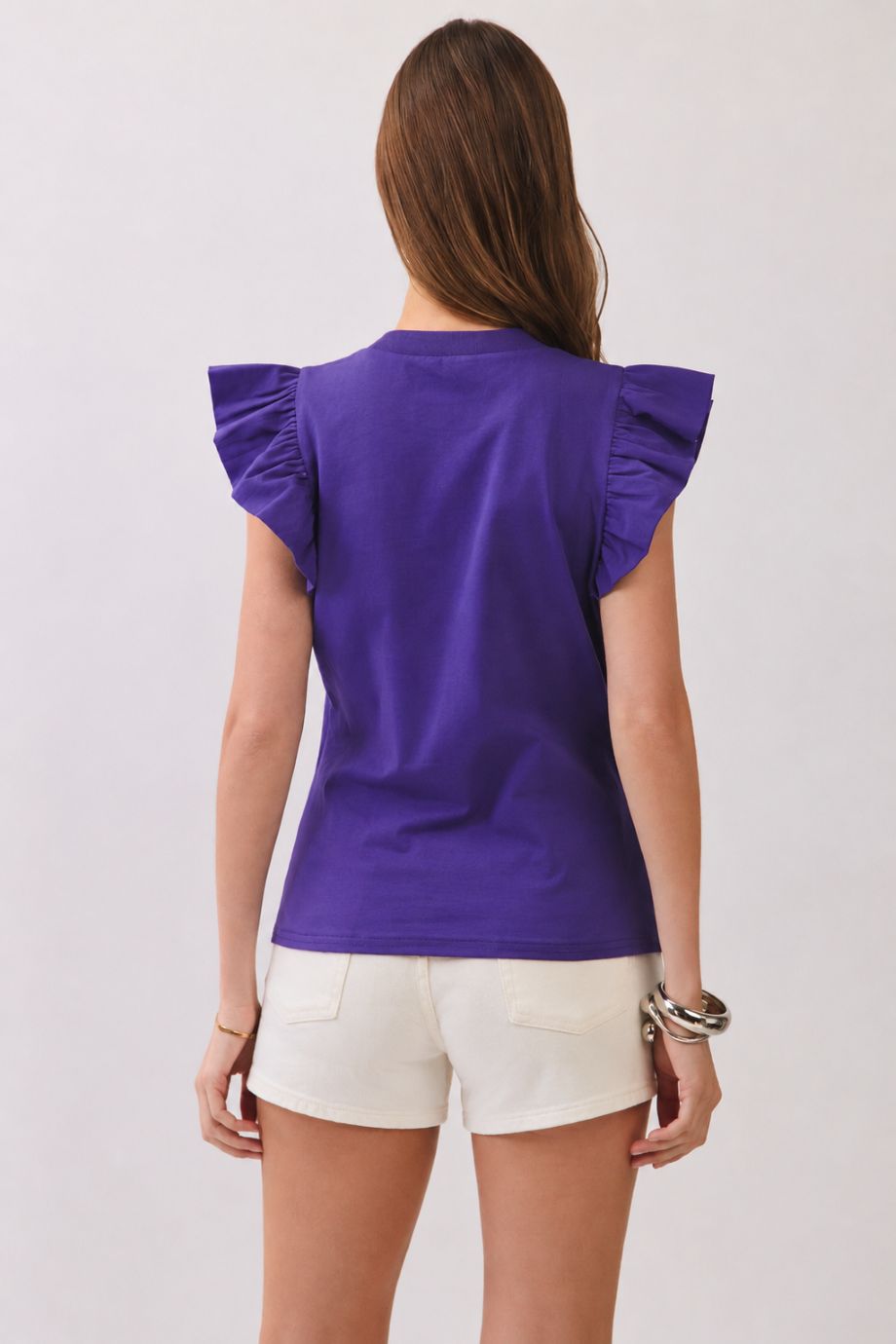 Tally Ruffle Tank Top Purple - TCEC - COLOR GAME
