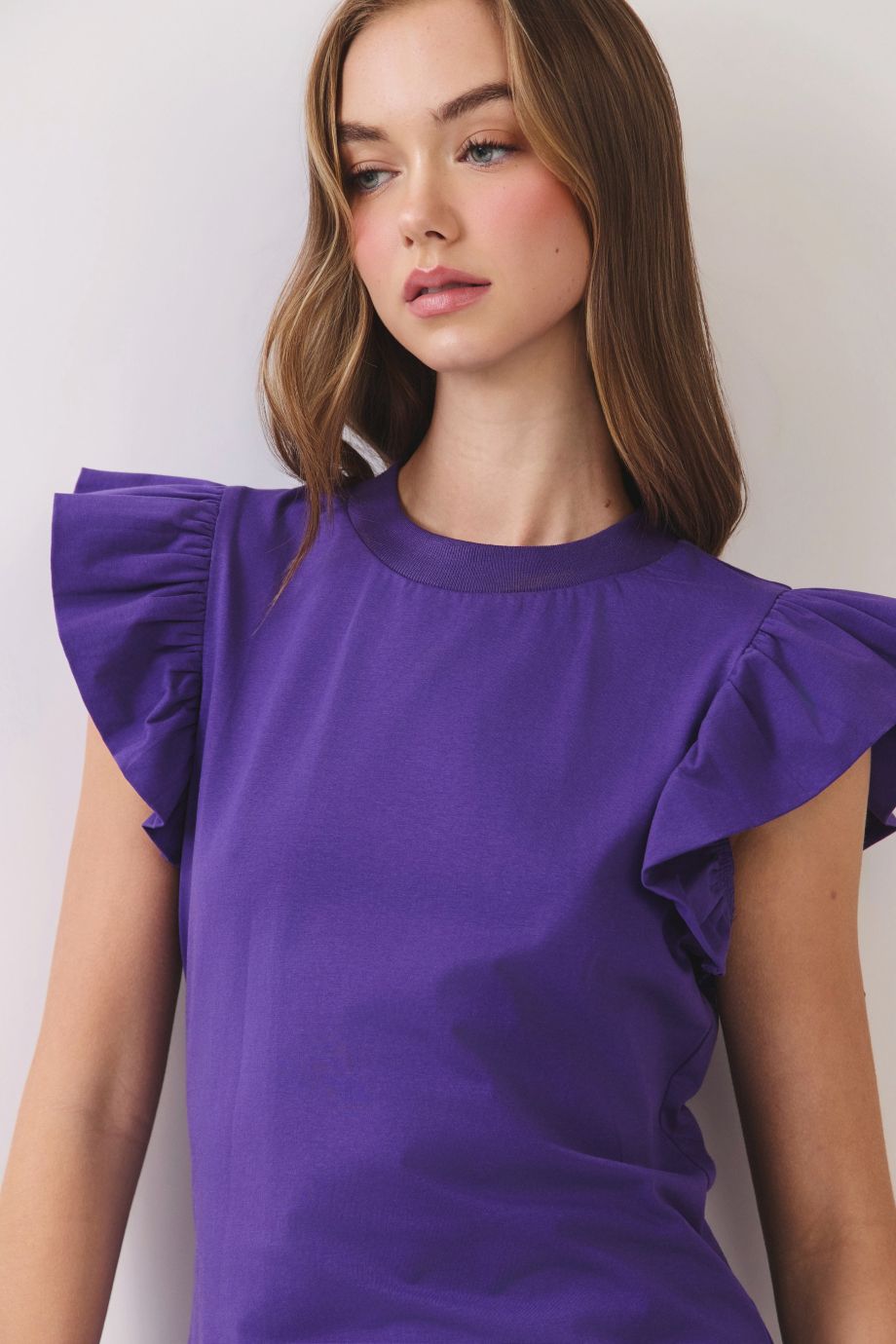 Tally Ruffle Tank Top Purple - TCEC - COLOR GAME