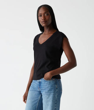 Tati Power Shoulder Top Black - Michael Stars - Color Game