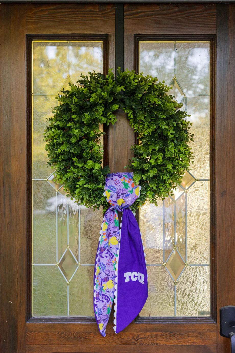 TCU Horned Frogs Cotton Wreath Scarf - Saturday Silks - COLOR GAME