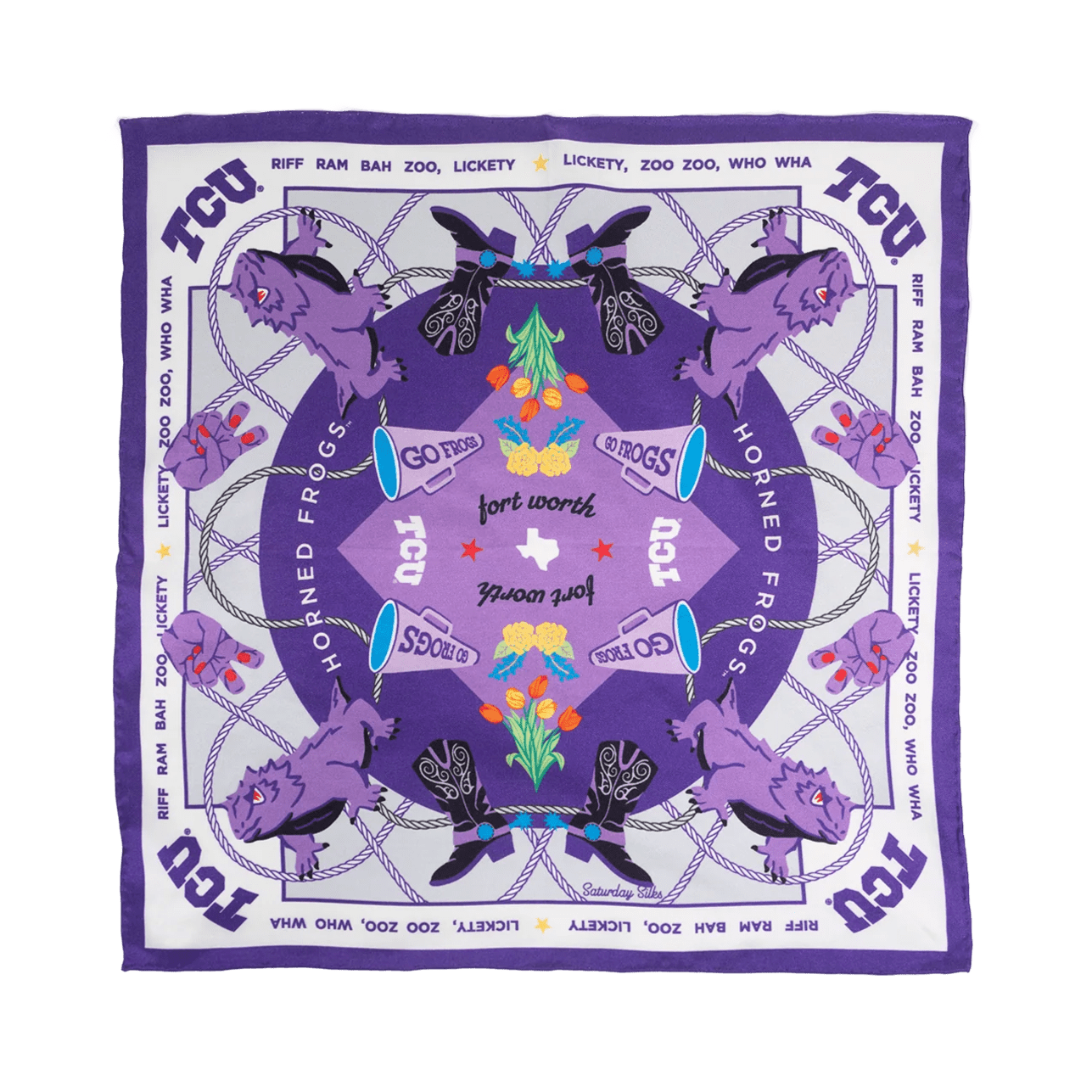 TCU Horned Frogs Pocket Scarf - Saturday Silks - COLOR GAME